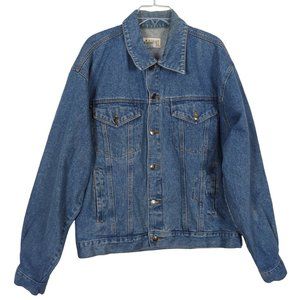 Vintage Midwest Traders mens long‎ sleeve 4 pocket denim jacket sz XL